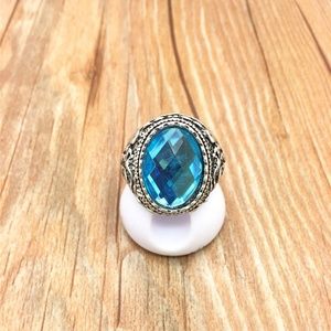Vintage Stainless Steel Sky blue Ring